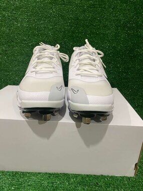 Nike Alpha Huarache Elite 4 Low White Black Baseball Cleats Men’s Metal Spikes